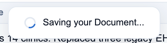 Save protector — "Saving your Document" spinner shown while exiting mid-save