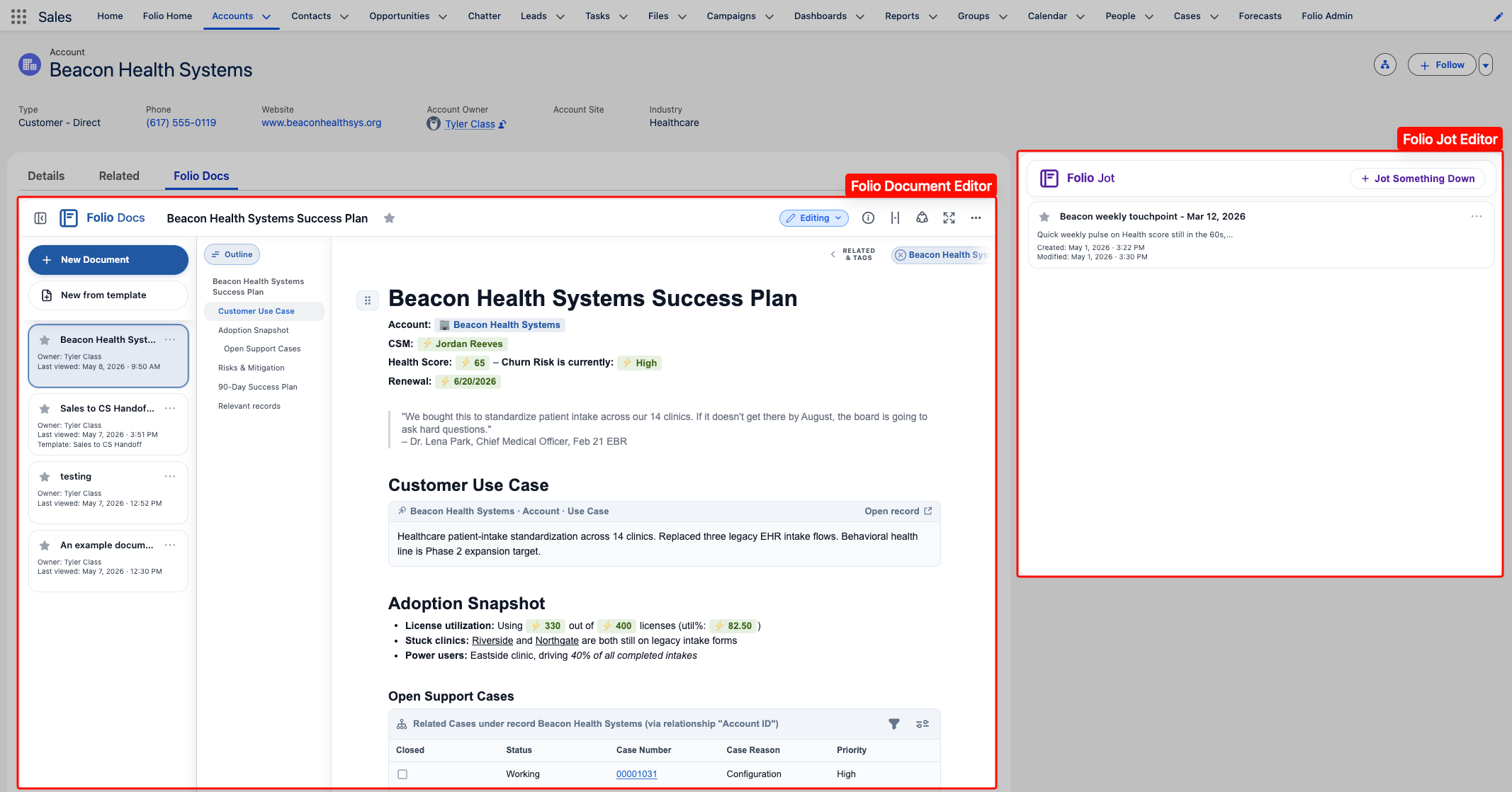 From a Salesforce record page